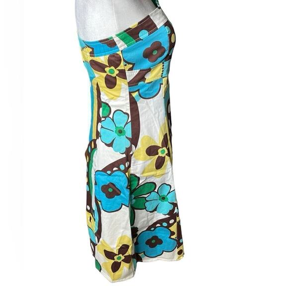 B. Smart Women Colorful Retro Mod Floral Strapless Cotton Fit Flare Dress size 6 - Picture 5 of 8